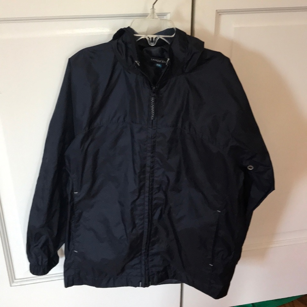 Navy lands end rain jacket